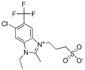 6-chloro-1-ethyl-2-methyl-3-(3-sulphonatopropyl)-5-(trifluoromethyl)-1H-benzimidazolium Struktur