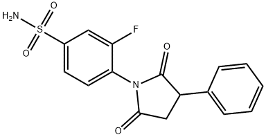 4-(2,5-Dioxo-3-phenyl-1-pyrrolidinyl)-3-fluorobenzenesulfonamide Struktur