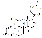 11β-ヒドロキシ-21-アセトキシプレグナ-1,4,16-トリエン-3,20-ジオン 化學構造式