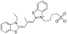 2-[3-(3-ethyl-3H-benzothiazol-2-ylidene)isobut-1-enyl]-3-(4-sulphonatobutyl)benzothiazolium Struktur