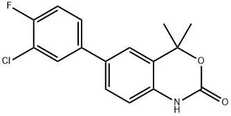 6-(3-CHLORO-4-FLUOROPHENYL)-4,4-DIMETHYL-1H-BENZO[D][1,3]OXAZIN-2(4H)-ONE Struktur