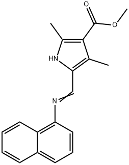 1H-Pyrrole-3-carboxylicacid,2,4-dimethyl-5-[(1-naphthalenylimino)methyl]-,methylester(9CI) Struktur