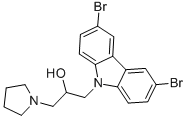 1-(3,6-DIBROMO-CARBAZOL-9-YL)-3-PYRROLIDIN-1-YL-PROPAN-2-OL Struktur