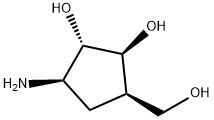 1,2-Cyclopentanediol, 3-amino-5-(hydroxymethyl)-, (1S,2S,3R,5R)- (9CI) Struktur