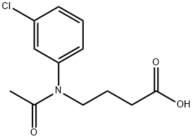 4-[N-(m-Chlorophenyl)-N-acetylamino]butyric acid Struktur