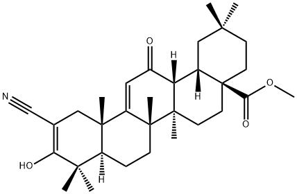 (4aS,6aR,6bS,12aS,14aR,14bR)-Methyl 11-cyano-10-hydroxy-2,2,6a,6b,9,9,12a-heptaMethyl-14-oxo-1,2,3,4,4a,5,6,6a,6b,7,8,8a,9,12,12a,14,14a,14b-octadecahydropicene-4a-carboxylate Struktur