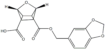 exo-cis-7-Oxabicyclo(2.2.1)heptane-2,3-dicarboxylic acid 3,4-methylene dioxybenzyl ester Struktur