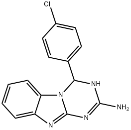 4-(4-CHLORO-PHENYL)-1,4-DIHYDRO-BENZO[4,5]IMIDAZO[1,2-A][1,3,5]TRIAZIN-2-YLAMINE Struktur