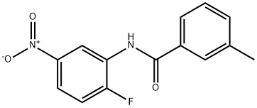 N-{2-fluoro-5-nitrophenyl}-3-methylbenzamide Struktur