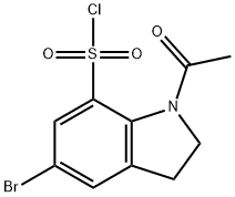 1-acetyl-5-broMo-2,3-dihydro-1H-indole-7-sulfonyl chloride Struktur