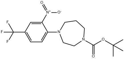 TERT-BUTYL 4-[2-NITRO-4-(TRIFLUOROMETHYL)PHENYL]-1,4-DIAZEPANE-1-CARBOXYLAT E Struktur