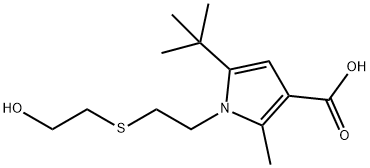 5-(TERT-BUTYL)-1,2-[(2-HYDROXYETHYL)THIO]ETHYL-2-METHYL-1H-PYRROLE-3-CARBOXYLIC ACID Struktur