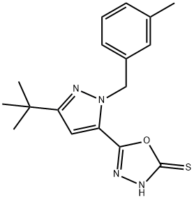 5-[3-(TERT-BUTYL)-1-(3-METHYLBENZYL)-1H-PYRAZOL-5-YL]-1,3,4-OXADIAZOLE-2-THIOL Struktur