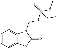 Dithiophosphoric acid O,O-dimethyl S-(2-oxobenzothiazol-3(2H)-ylmethyl) ester Struktur