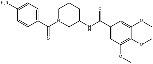 N-(1-(p-Aminobenzoyl)-3-piperidyl)-3,4,5-trimethoxybenzamide hydrate Struktur