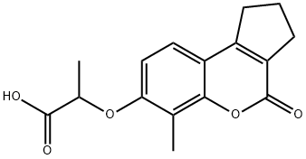 2-(6-METHYL-4-OXO-1,2,3,4-TETRAHYDRO-CYCLOPENTA[C]CHROMEN-7-YLOXY)-PROPIONIC ACID Struktur