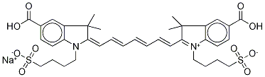 5-Carboxy-2-[7-[5-carboxy-1,3-dihydro-3,3-diMethyl-1-(4-sulfobutyl)-2H-indol-2-ylidene]-1,3,5-heptatrien-1-yl]-3,3-diMethyl-1-(4-sulfobutyl)-3H-indoliuM MonosodiuM Salt Struktur