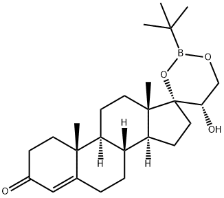 (20S)-17,21-[(tert-Butylboranediyl)bis(oxy)]-20-hydroxypregn-4-en-3-one Struktur