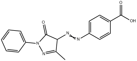 4-[(4,5-dihydro-3-methyl-5-oxo-1-phenyl-1H-pyrazol-4-yl)azo]benzoic acid Struktur