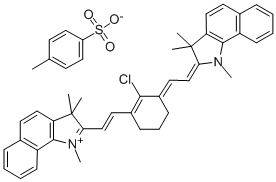 2-((E)-2-(2-CHLORO-3-[(E)-2-(1,3,3-TRIMETHYL-1,3-DIHYDRO-2H-BENZO[G]INDOL-2-YLIDENE)ETHYLIDENE]-1-CYCLOHEXEN-1-YL)ETHENYL)-1,3,3-TRIMETHYL-3H-BENZO[G]INDOLIUM 4-METHYLBENZENESULFONATE Struktur