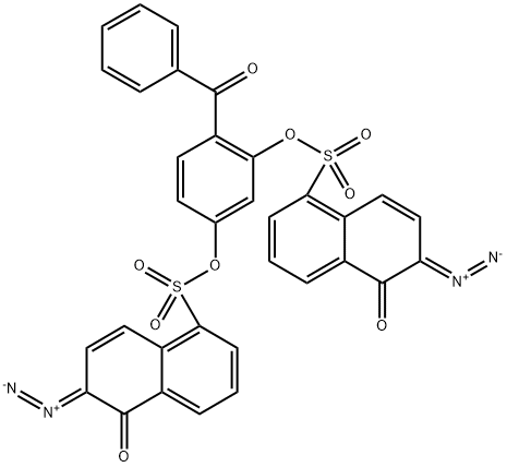 4-Benzoyl-1,3-phenylene bis(6-diazo-5,6-dihydro-5-oxonaphthalene-1-sulphonate) Struktur