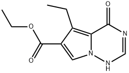 Pyrrolo[2,1-f][1,2,4]triazine-6-carboxylic acid, 5-ethyl-1,4-dihydro-4-oxo-, ethyl ester Struktur