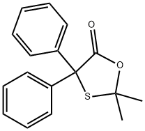 2,2-Dimethyl-4,4-diphenyl-1,3-oxathiolan-5-one Struktur