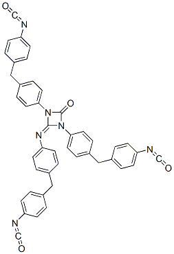 4-[[p-(p-isocyanatobenzyl)phenyl]imino]-2-oxo-1,3-diazetidine-1,3-diylbis(p-phenylenemethylene-p-phenylene) diisocyanate Struktur