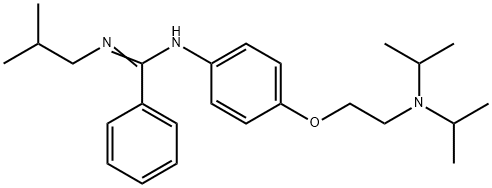 N-[p-[2-(Diisopropylamino)ethoxy]phenyl]-N'-isobutylbenzamidine Struktur