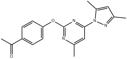 ETHANONE, 1-[4-[[4-(3,5-DIMETHYL-1H-PYRAZOL-1-YL)-6-METHYL-2-PYRIMIDINYL]OXY]PHENYL]- Struktur