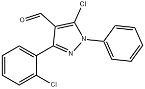 5-CHLORO-3-(2-CHLOROPHENYL)-1-PHENYL-1H-PYRAZOLE-4-CARBOXALDEHYDE Struktur