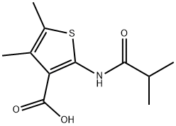 2-(isobutyrylamino)-4,5-dimethyl-3-thiophenecarboxylic acid Struktur