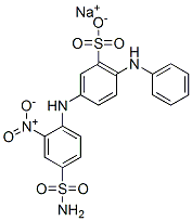 Metanilic acid, 6-anilino-N-(2-nitro-4-sulfamoylphenyl)-, sodium salt Struktur