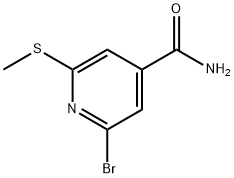 2-Bromo-6-(methylthio)-4-pyridinecarboxamide Struktur