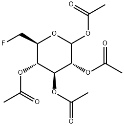 TETRA-O-ACETYL-6-DEOXY-6-FLUORO-D-GLUCOPYRANOSE Struktur