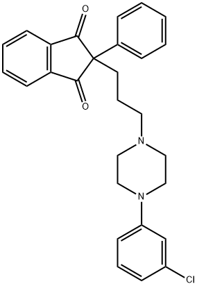 2-[3-[4-(m-Chlorophenyl)-1-piperazinyl]propyl]-2-phenyl-1,3-indanedione Struktur