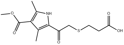 1H-Pyrrole-3-carboxylicacid,5-[[(2-carboxyethyl)thio]acetyl]-2,4-dimethyl-,3-methylester(9CI) Struktur