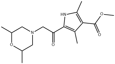 1H-Pyrrole-3-carboxylicacid,5-[(2,6-dimethyl-4-morpholinyl)acetyl]-2,4-dimethyl-,methylester(9CI) Struktur