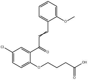 4-[4-Chloro-2-[3-(o-methoxyphenyl)propenoyl]phenoxy]butyric acid Struktur