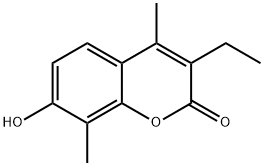 3-ethyl-7-hydroxy-4,8-dimethyl-2H-chromen-2-one Struktur