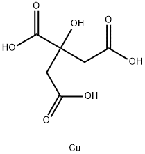 tricopper(2+) bis[2-hydroxypropane-1,2,3-tricarboxylate]  Struktur