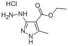 ethyl 3-hydrazino-5-methyl-1H-pyrazole-4-carboxylate monohydrochloride Struktur