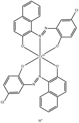 hydrogen bis[1-[(5-chloro-2-hydroxyphenyl)azo]-2-naphtholato(2-)]chromate(1-) Struktur