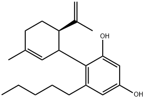 4-[(6R)-3-METHYL-6-(1-METHYLETHENYL)-2-CYCLOHEXEN-1-YL]-5-PENTYL-1,3-BENZENEDIOL Struktur