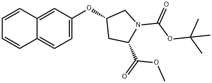 (2S,4S)-1-tert-Butyl 2-methyl 4-(naphthalen-2-yloxy)pyrrolidine-1,2-dicarboxylate Struktur