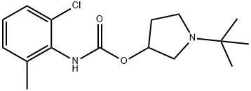 N-(2-Chloro-6-methylphenyl)carbamic acid 1-tert-butyl-3-pyrrolidinyl ester Struktur