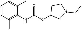 N-(2,6-Dimethylphenyl)carbamic acid 1-ethyl-3-pyrrolidinyl ester Struktur