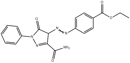 ethyl 4-[[3-(aminocarbonyl)-4,5-dihydro-5-oxo-1-phenyl-1H-pyrazol-4-yl]azo]benzoate Struktur