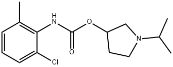 N-(2-Chloro-6-methylphenyl)carbamic acid 1-isopropyl-3-pyrrolidinyl ester Struktur