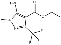 Ethyl 5-amino-1-methyl-3-(trifluoromethyl)-1H-pyrazole-4-carboxylate Struktur